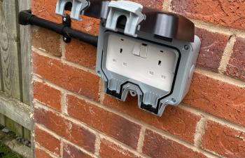 Outdoor socket installation in Darlington