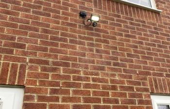 Outdoor security light after installation
